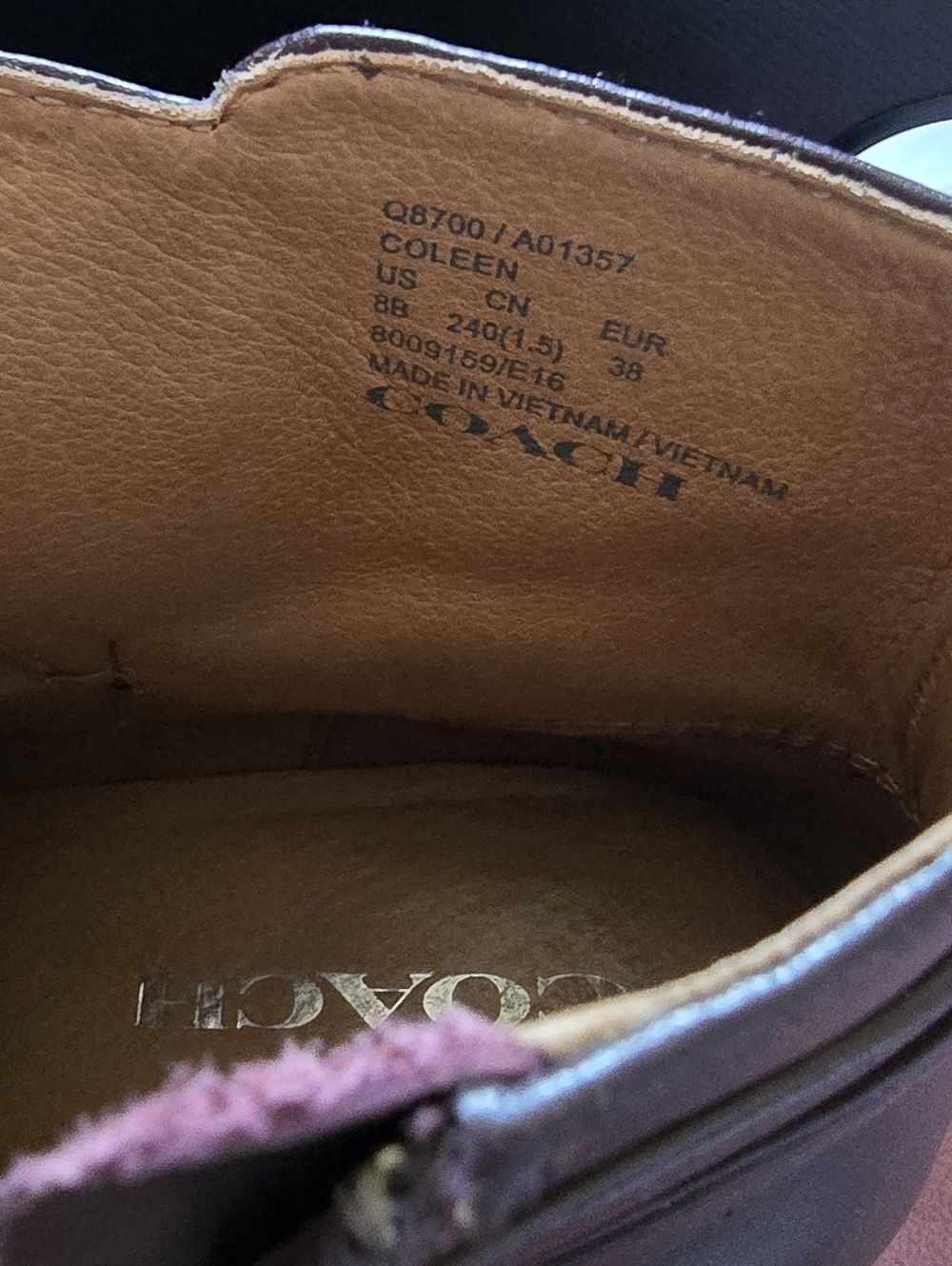 Coach Coleen Soft Shine Calf Warm Oxblood Leather Boots Brown Size 8 NIB - Picture 7 of 8